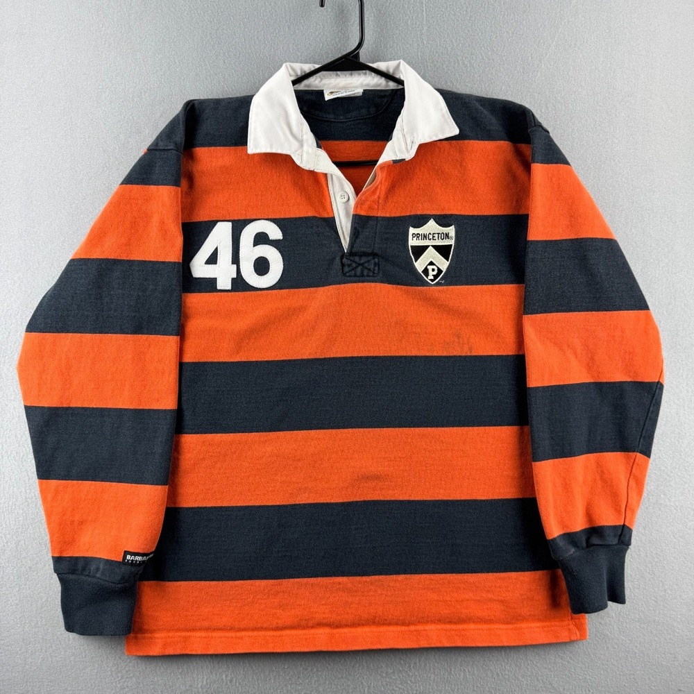 Princeton University Rugby Shirt Mens 2XL Striped Heavy Cotton College Barbarian